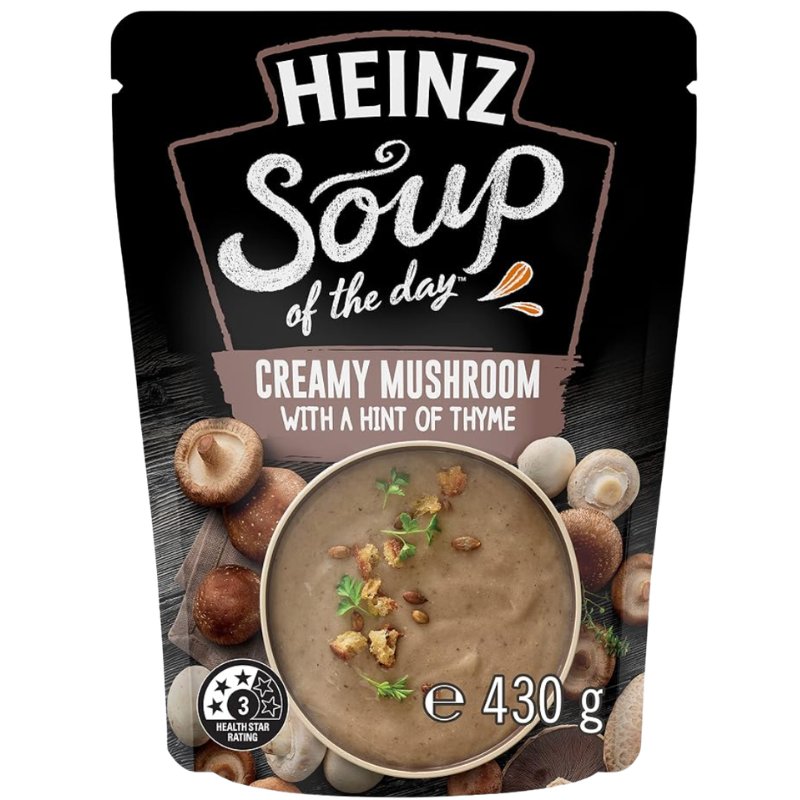 [Expiry Date: 16/03/2028] Heinz Soup Of The Day Creamy Mushroom With a Hint of Thyme Pouch 430g