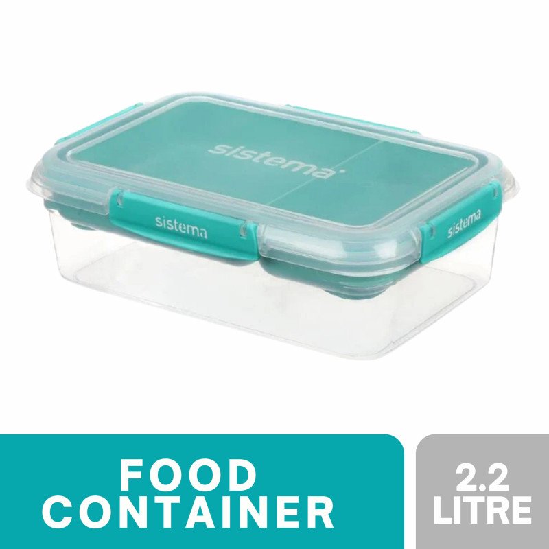 Sistema To Go Rectangle Stax Food Container 2.2 Litre (Green)