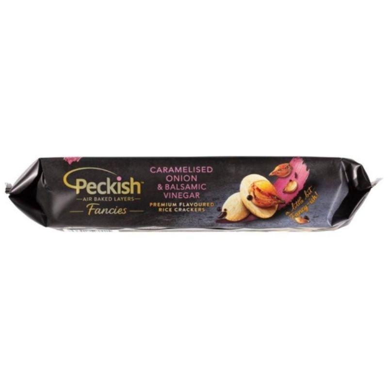 [Expiry Date: 30/04/2027] Peckish Fancies Caramelised Onion & Balsamic Vinegar Rice Crackers 90g