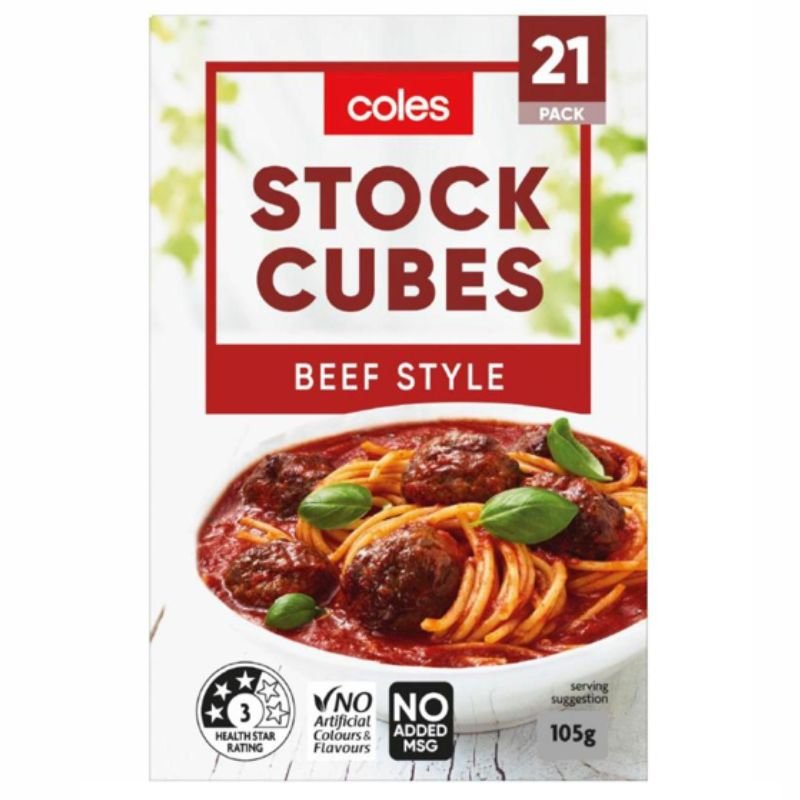 [Expiry Date: 01/2028] Coles Stock Cubes Beef Style 105g