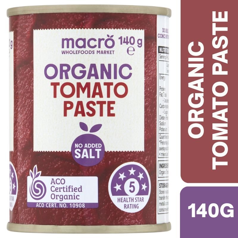[Expiry Date: 31/07/2027] Woolworths Macro Organic Tomato Paste No Added Salt 140g