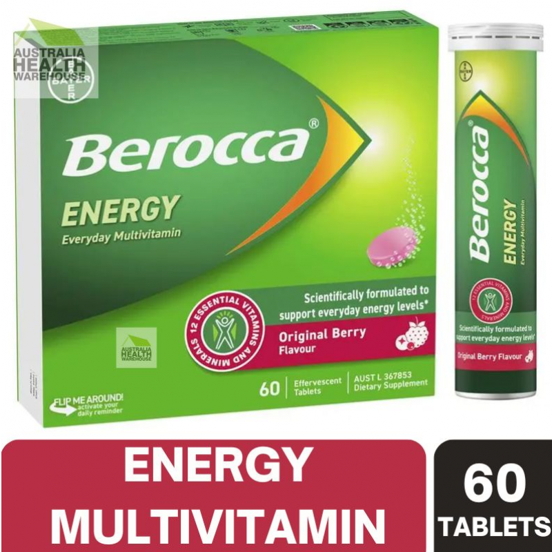 [Expiry Date: 20/04/2027] Berocca Energy Original Berry 60 Effervescent Tablets