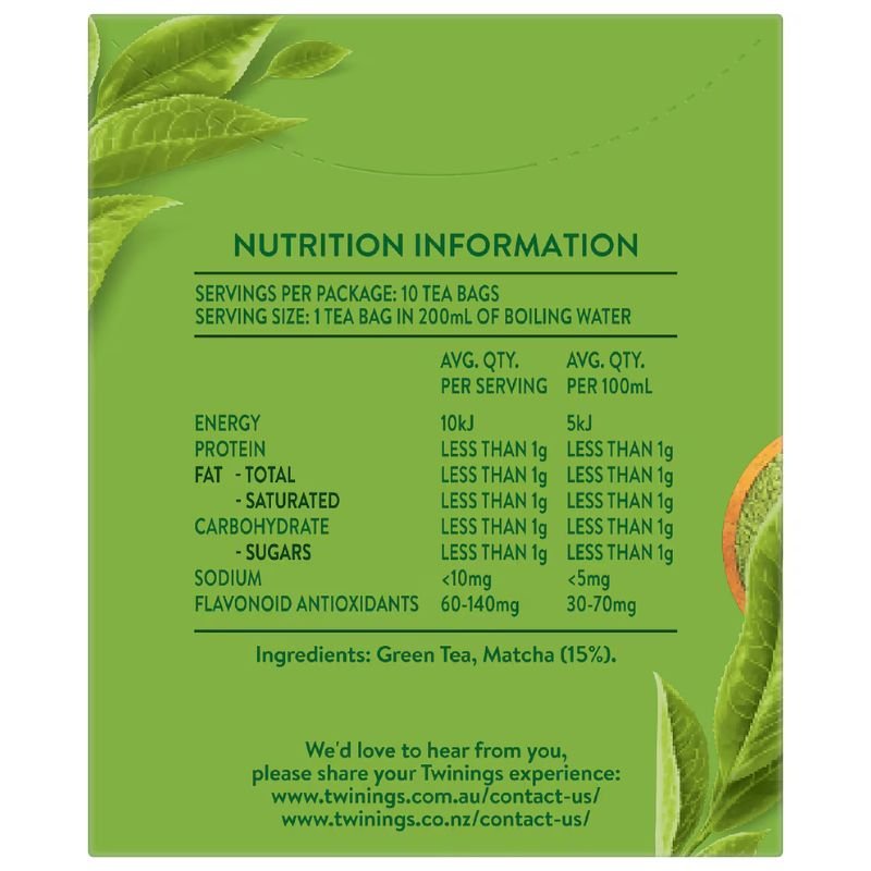 [Expiry: 21/10/2028] Twinings Matcha Green Tea Bags 10 Pack 15g