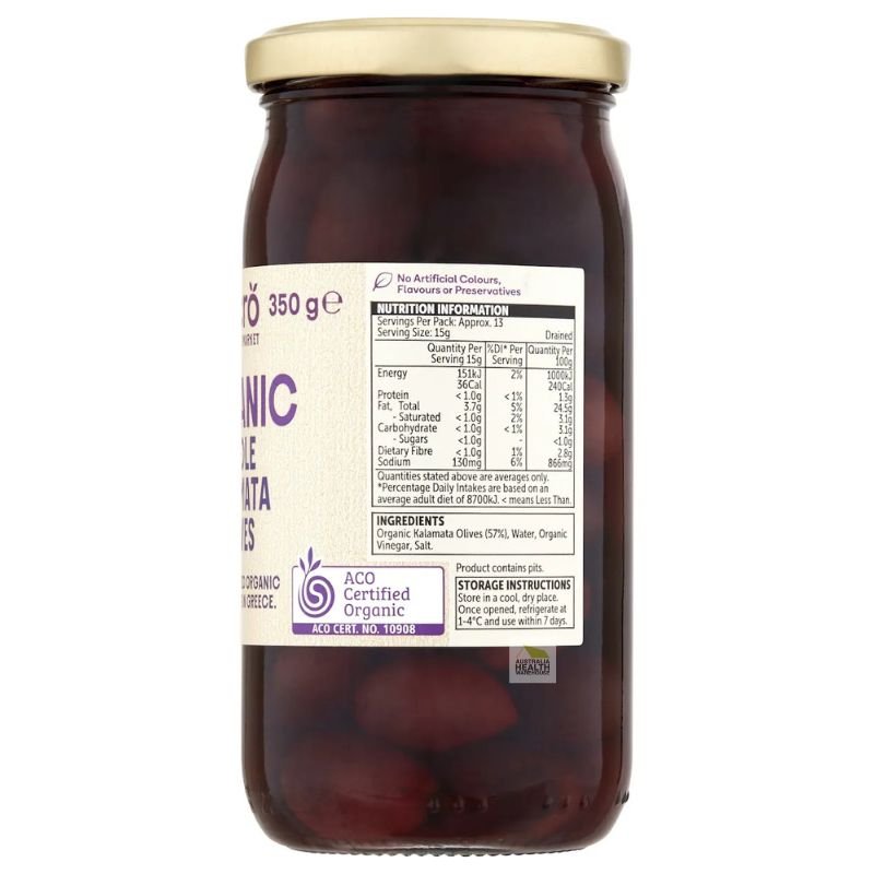 [Expiry: 05/2027] Woolworths Macro Organic Whole Kalamata Olives 350g