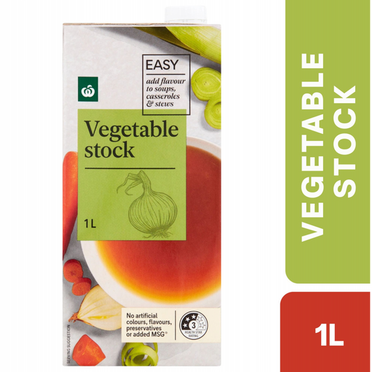 [Expiry Date: 29/12/2026] Woolworths Vegetable Liquid Stock 1 Litre