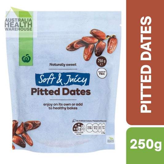 [CLEARANCE Expiry: 03/06/2026]  Woolworths Soft & Juicy Pitted Dates 250g
