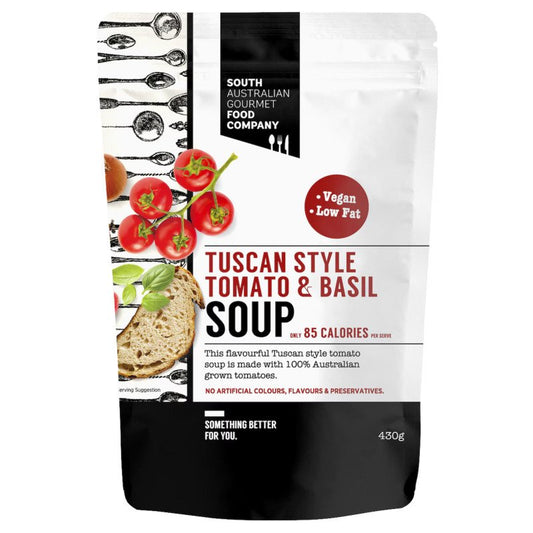 [Expiry Date: 22/01/2028] South Australian Gourmet Food Company Tuscan Style Tomato & Basil Soup 430g