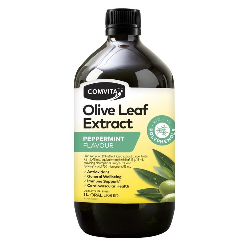[Expiry: 09/2026] Comvita Olive Leaf Extract Peppermint Flavour 1 Litre