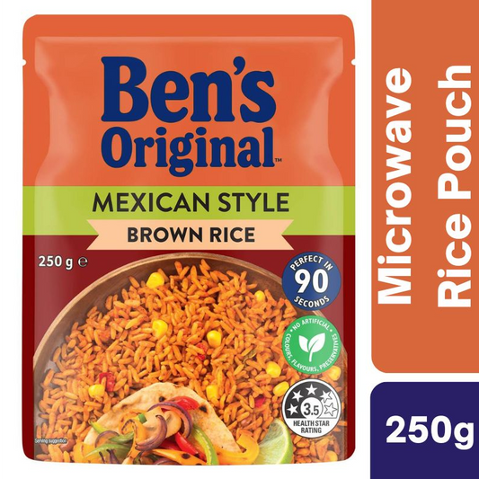 [Expiry Date: 15/02/2027] Ben's Original Mexican Style Brown Rice Microwave Rice Pouch 250g