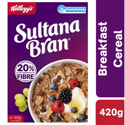 [CLEARANCE Expiry Date: 18/08/2026] Kellogg's Sultana Bran Cereal 420g