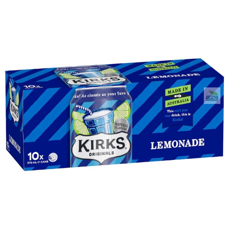 Kirks Lemonade Soft Drink Cans - 10 x 375mL