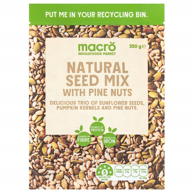 [CLEARANCE Expiry: 08/09/2026] Woolworths Macro Natural Seed Mix With Pine Nuts 250g