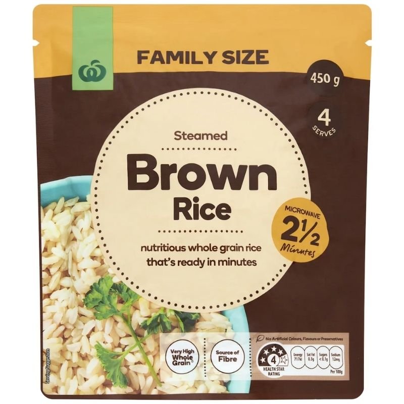 [Expiry: 14/09/2026] Woolworths Microwave Brown Rice Family Size 450g