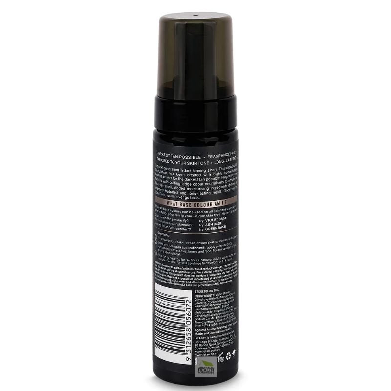 Le Tan Uber Dark Tanning Foam Ash Base 200mL