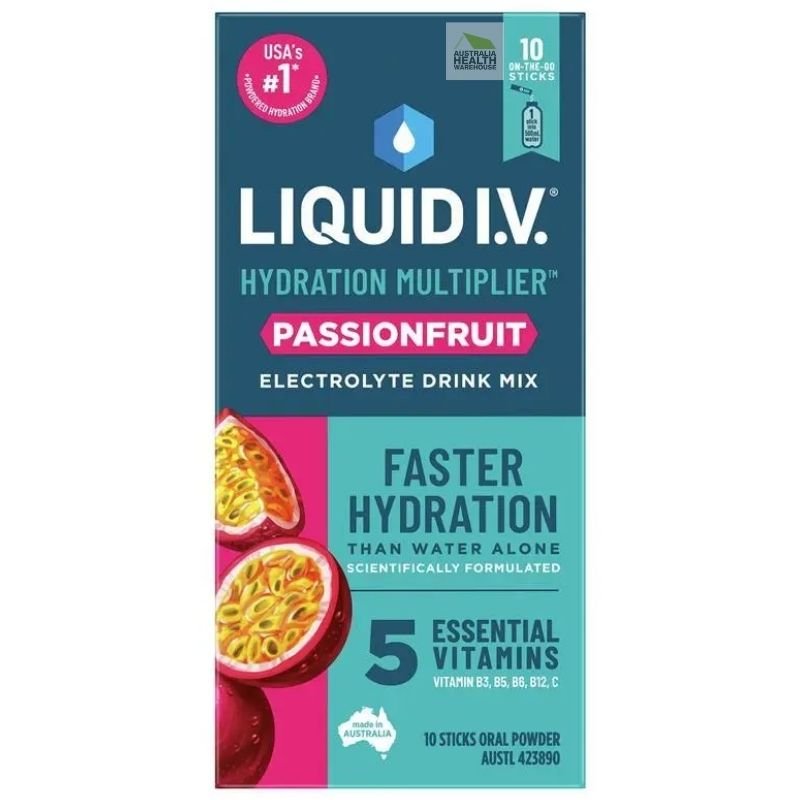 [Expiry: 11/2026] Liquid I.V. Hydration Multiplier 10 Sticks – Passionfruit Flavour