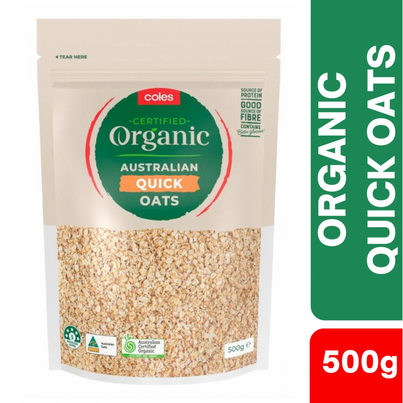 [CLEARANCE Expiry Date: 11/09/2026] Coles Organic Quick Oats 500g