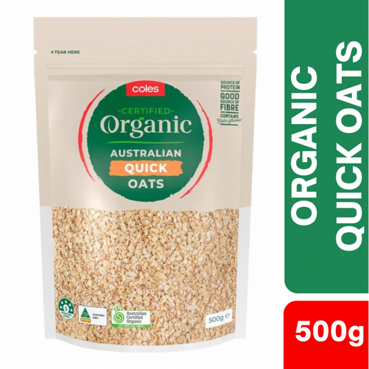 [CLEARANCE Expiry Date: 11/09/2026] Coles Organic Quick Oats 500g
