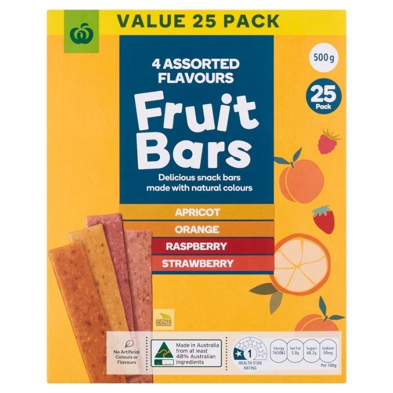 Woolworths Fruit Bars Assorted 25 Pack