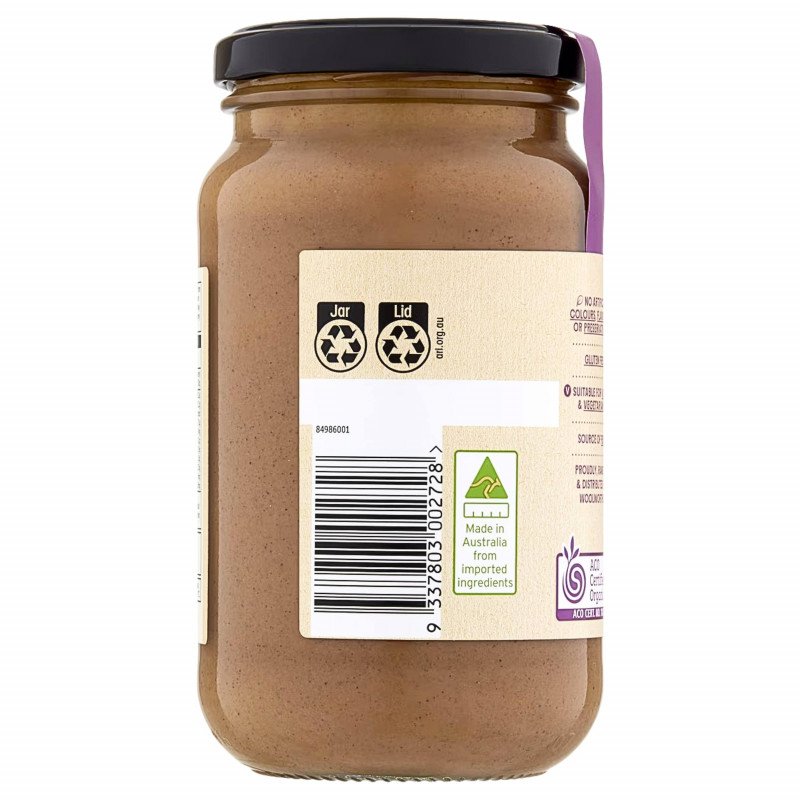 [Expiry: 03/2028] Woolworths Macro Organic Unhulled Tahini Spread 375g