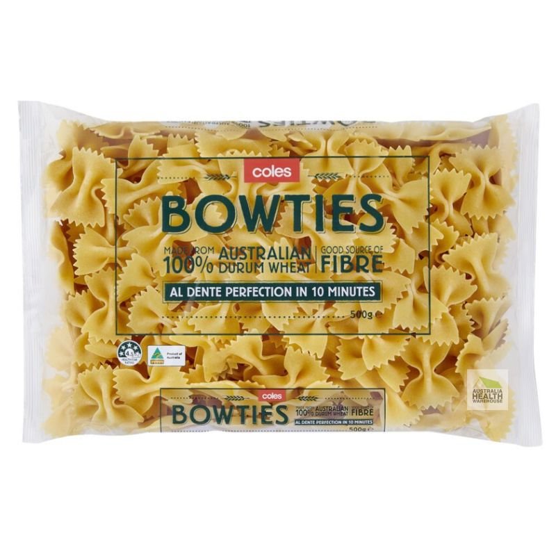 [Expiry: 14/06/2027] Coles Durum Wheat Pasta Bowties 500g