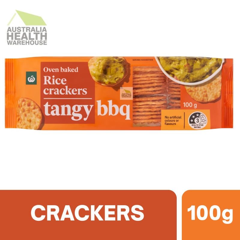 [CLEAREANCE Expiry: 25/07/2026] Woolworths Tangy BBQ Rice Crackers 100g