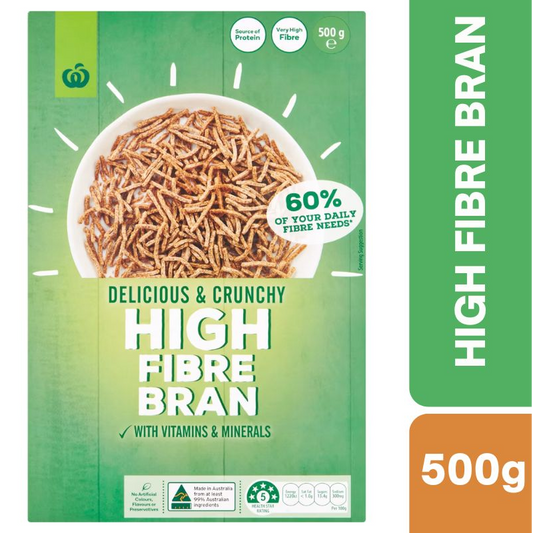 [Expiry Date: 10/02/2027] Woolworths High Fibre Bran 500g