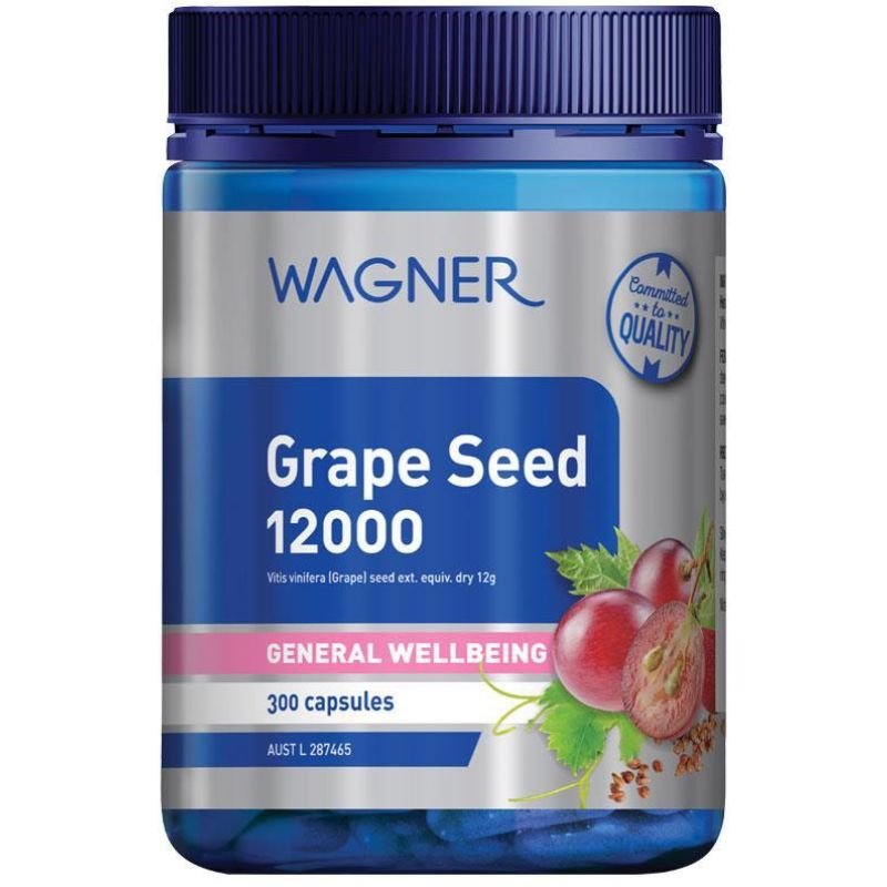 [Expiry Date: 14/12/2027] Wagner Grape Seed 1200 300 Capsules