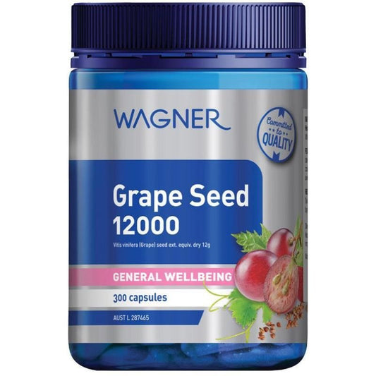 [Expiry Date: 14/12/2027] Wagner Grape Seed 1200 300 Capsules