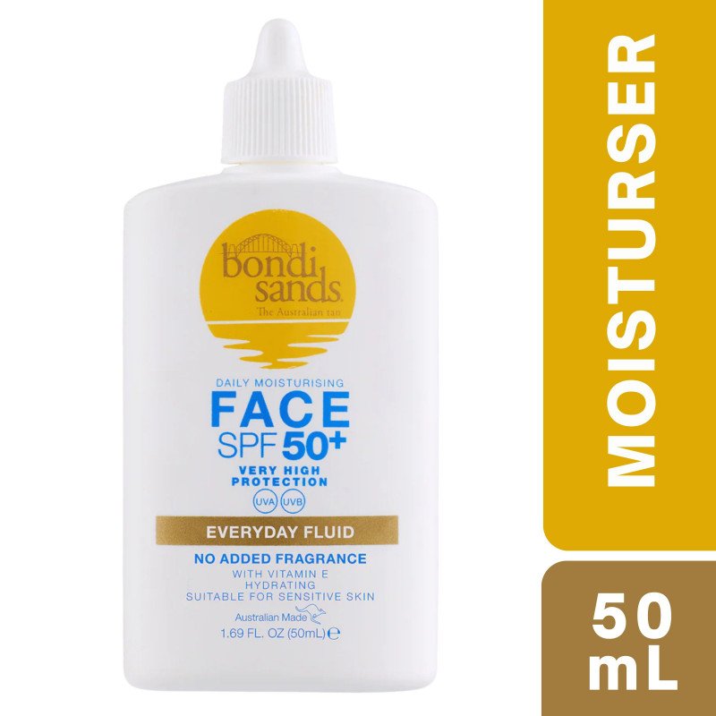 [Expiry: 11/2027] Bondi Sands Daily Moisturising Face SPF 50+ Fragrance Free Sunscreen Fluid 50mL