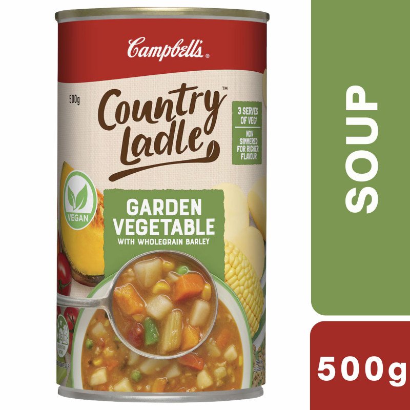 [Expiry Date: 14/04/2028] Campbell's Country Ladle Soup Can Garden Vegetable 500g