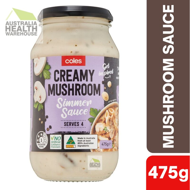 [Expiry: 01/06/2027] Coles Simmer Sauce Creamy Mushroom 475g