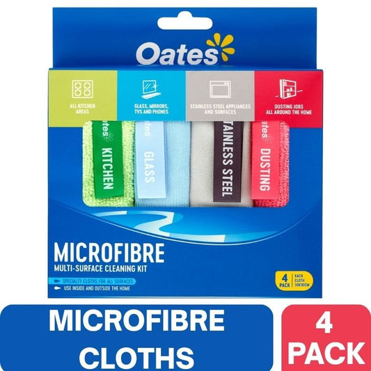 Oates Microfibre Cloth 4 Pack