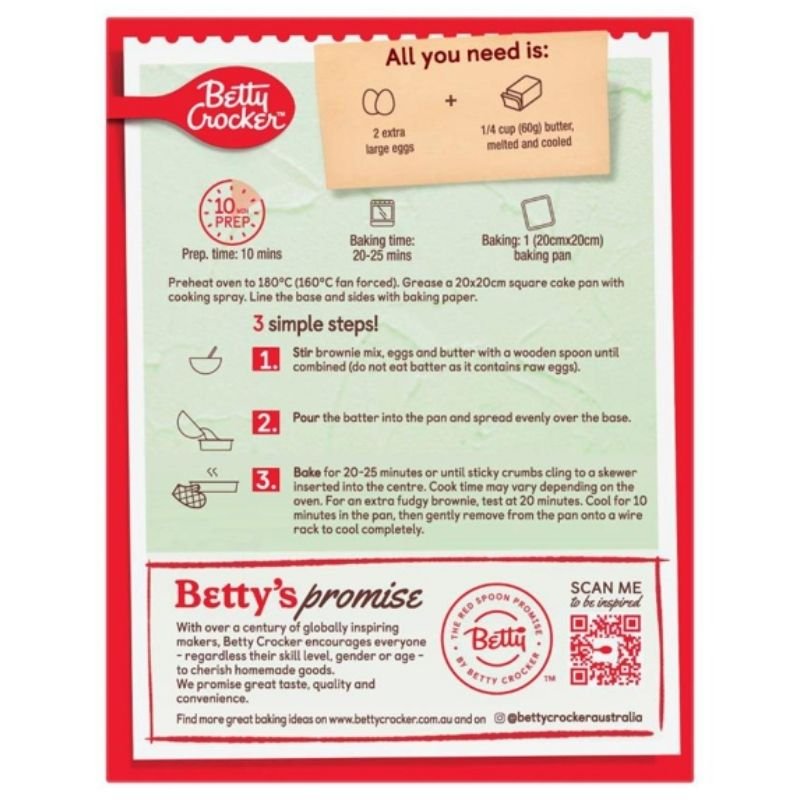Betty Crocker Bake Smart Gluten Free Chocolate Fudge Brownie Mix 450g