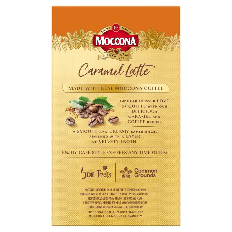 [Expiry Date: 09/07/2027] Moccona Caramel Latte Coffee 10 Sachets