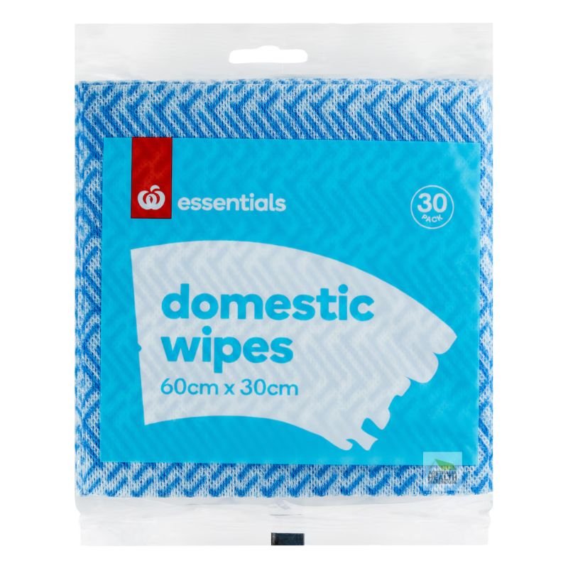 Woolworths Essentials Multi-Purpose Domestic Cleaning Wipes 30 Pack (Blue)