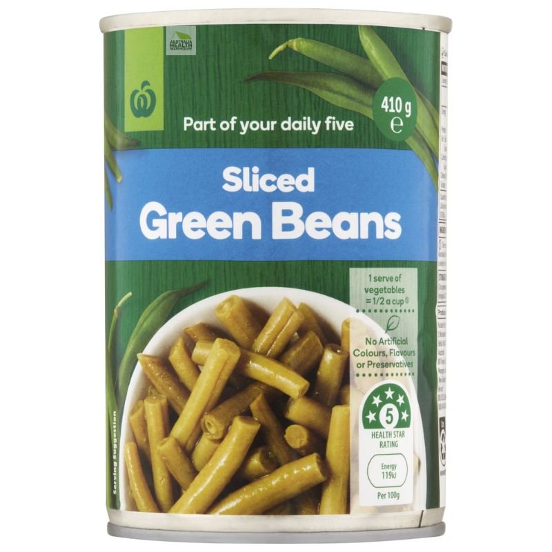 Woolworths Sliced Green Beans 410g