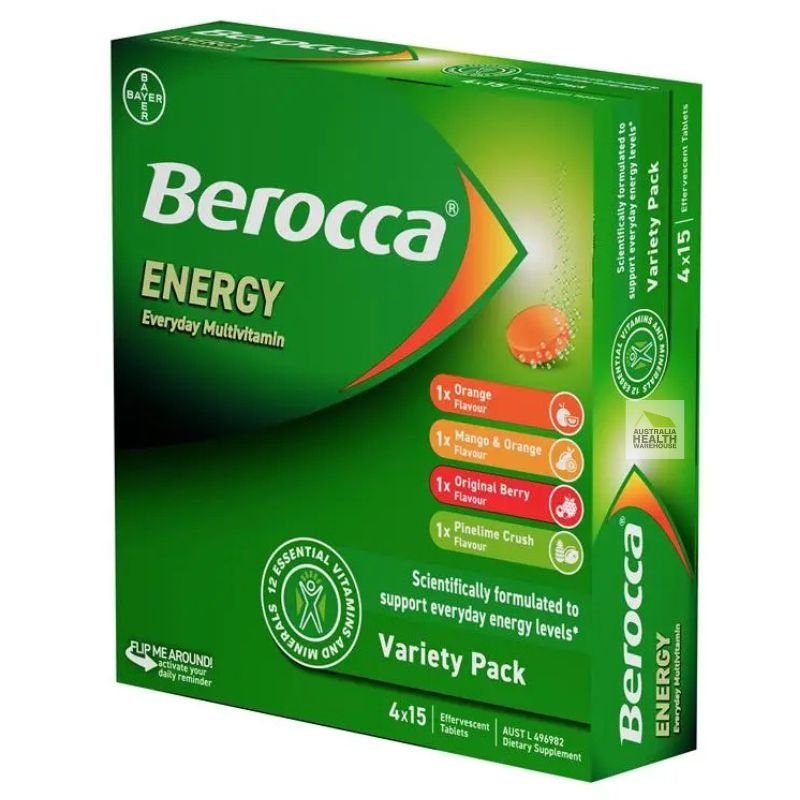 [Expiry: 04/2027] Berocca Energy Variety Pack 60 Effervescent Tablets