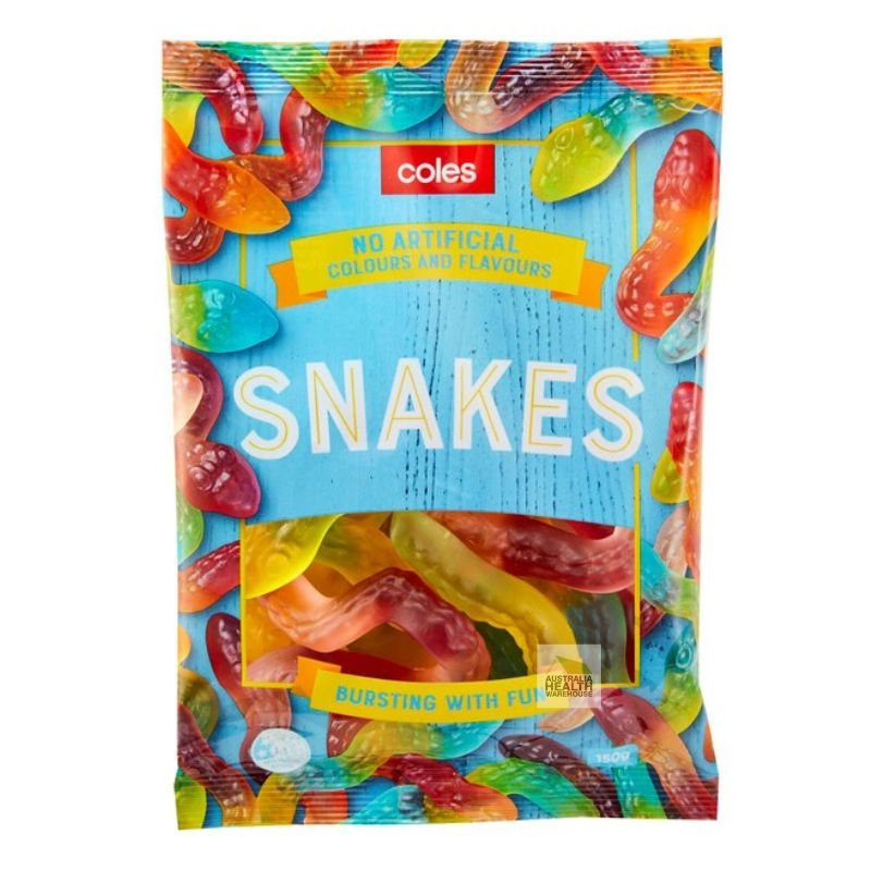 [CLEARANCE Expiry Date: 05/06/2026] Coles Snakes Lollies 150g