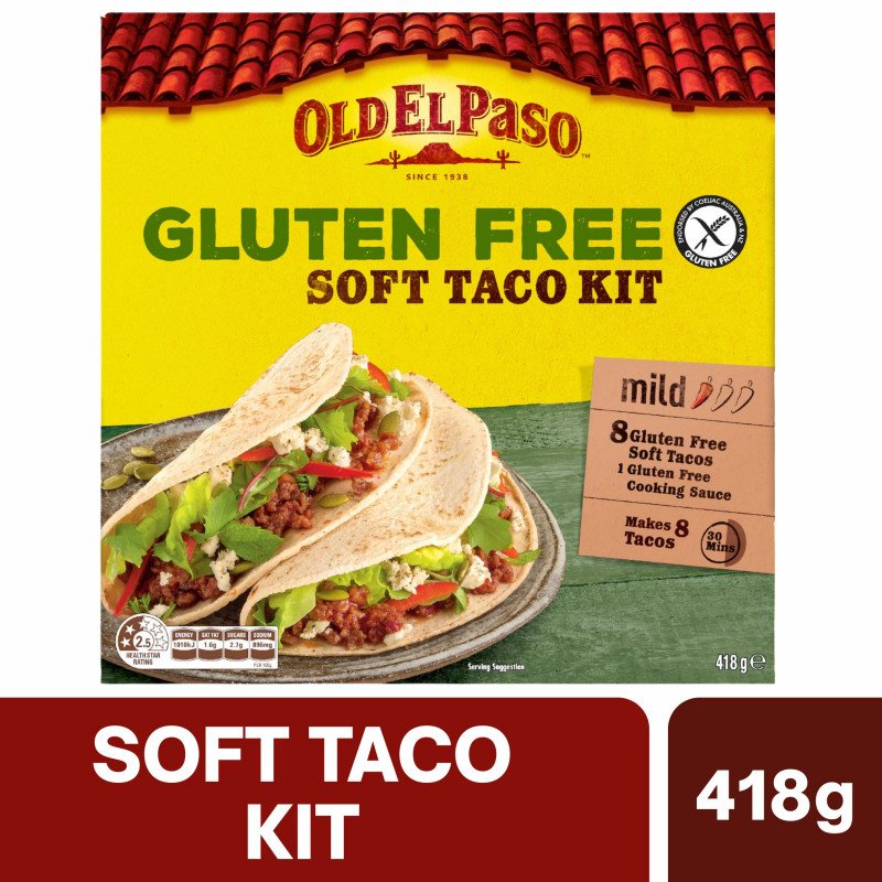 [Expiry Date: 30/12/2026] Old El Paso Gluten Free Soft Taco Kit Mexican Style 418g