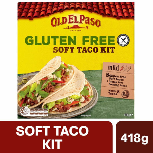 [Expiry Date: 30/12/2026] Old El Paso Gluten Free Soft Taco Kit Mexican Style 418g
