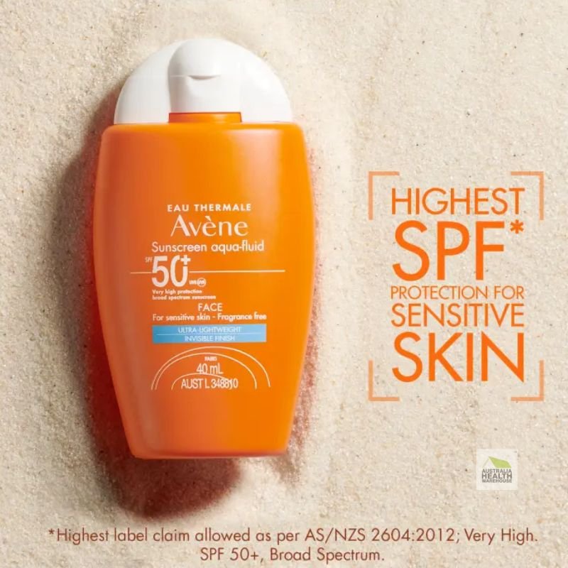 [Expiry: 08/2025] Avène Sunscreen Aqua-Fluid SPF50+ Face For Sensitive Skin 40mL