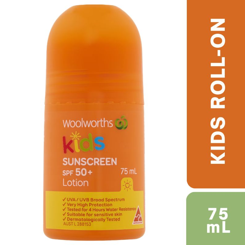 [Expiry Date: 09/2028] Woolworths Kids Sunscreen SPF 50+ Roll-On 75mL