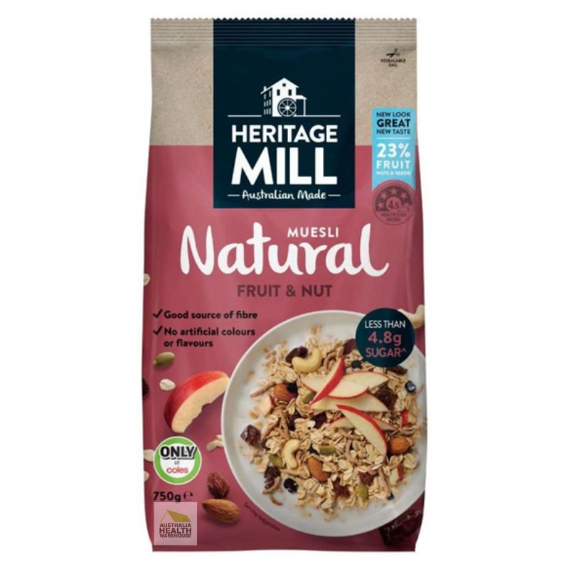 [Expiry Date: 17/05/2026] Heritage Mill Muesli Natural Fruit & Nut 750g