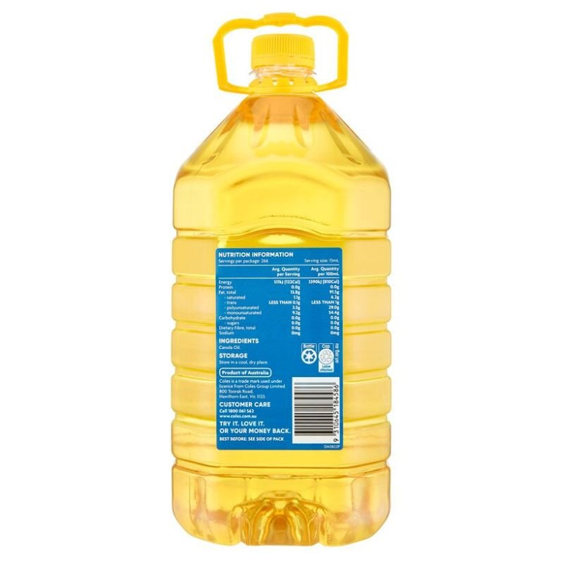 [Expiry Date: 21/08/2027] Coles Canola Oil 4 Litre