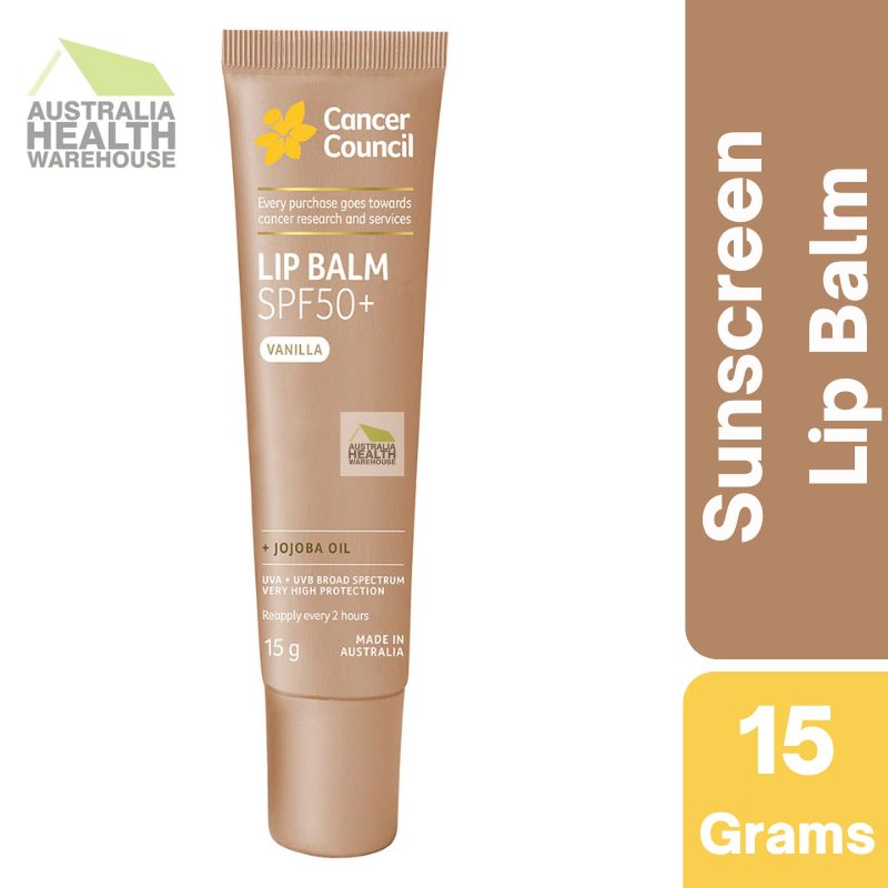 [Expiry: 08/2026] Cancer Council Lip Balm Vanilla SPF 50+ 15g