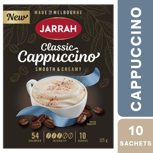 [Expiry: 23/12/2026] Jarrah Cappuccino Satchets 10 Pack 125g
