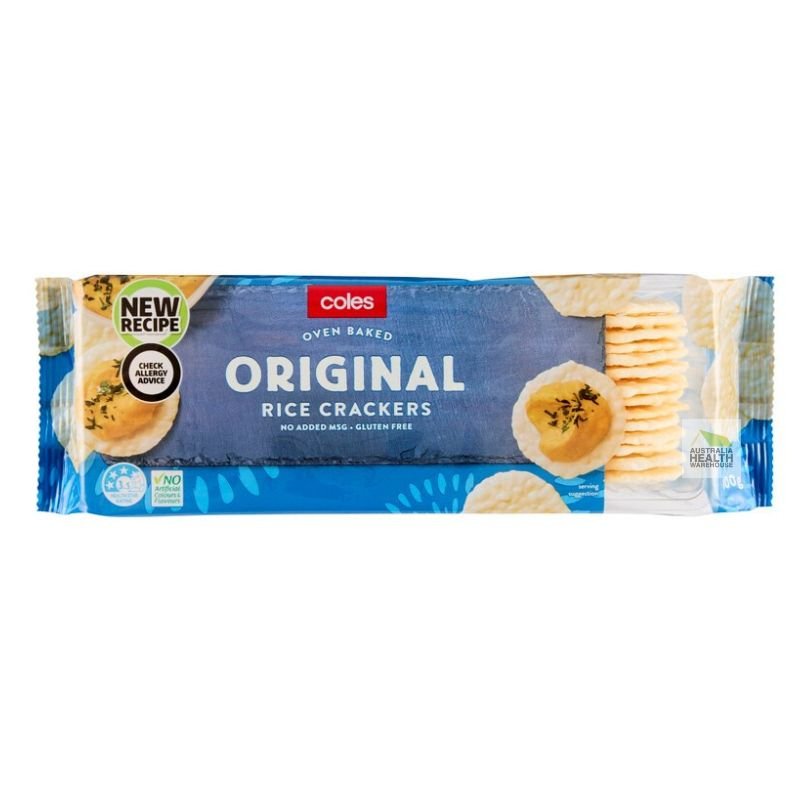 [CLEARANCE Expiry: 10/10/2025] Coles Original Plain Rice Crackers 100g