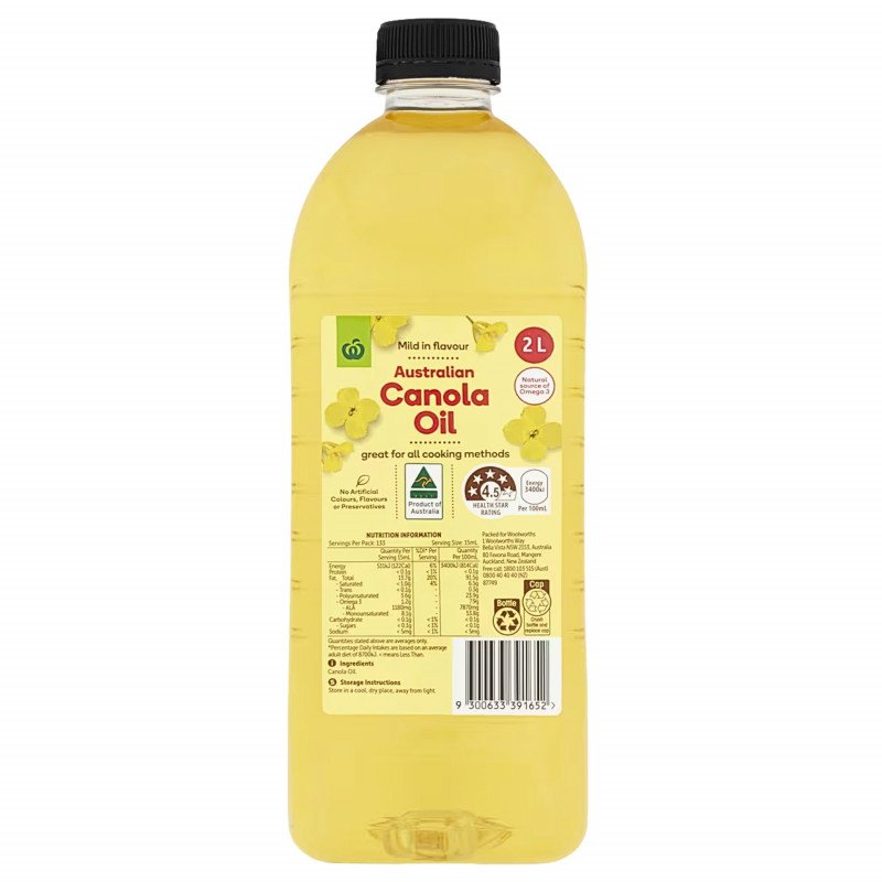[Expiry Date: 30/07/2027] Woolworths Canola Oil 2 Litre