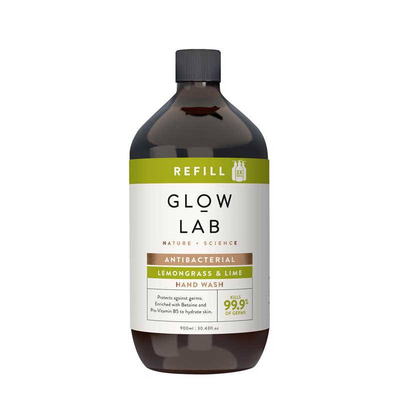 [Expiry: 03/2026] Glow Lab Lemongrass & Lime Hand Wash Anti-Bacterial Refill 900mL