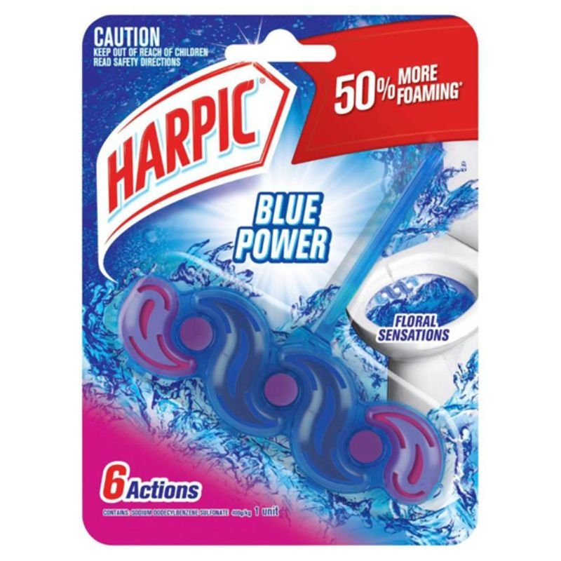 Harpic Blue Power Rim Block Floral Sensations Toilet Cleaner 39g